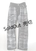 h.ANARCHY / 網柵×チェックptパンツ  黒 Y-25-04-11-123-HN-PA-SZ-ZY