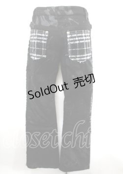 画像2: h.ANARCHY / 網柵×チェックptパンツ  黒 Y-25-04-11-123-HN-PA-SZ-ZY