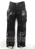 h.ANARCHY / ガーゼ使い編み上げ飛沫ptパンツ  黒 Y-25-04-11-125-HN-PA-SZ-ZY