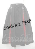LISTEN FLAVOR / ウエストベルト付きZIPマキシスカート F 黒×赤 Y-25-04-11-129-PU-SK-SZ-ZY