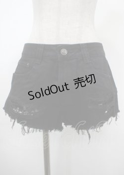 画像1: KILL STAR / Zoey Denm shorts Pants M 黒 Y-25-04-11-137-PU-PA-SZ-ZY