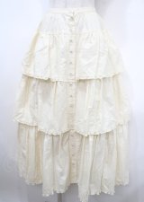 WONDERFUL WORLD / 段々フリルスカート  生成り Y-25-04-11-153-LO-SK-SZ-ZY