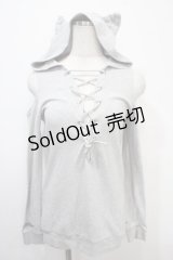NieR Clothing / 肩出しレースアップトップス F グレー Y-25-04-15-040-PU-TO-SZ-ZY
