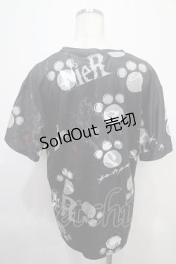 画像2: NieR Clothing / 肉球プリントTシャツ F 黒 Y-25-04-15-044-PU-TS-SZ-ZY