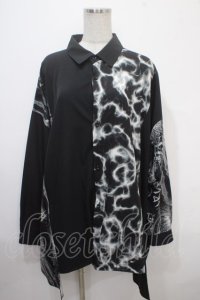 REFLEM / 切換えワイドシャツ/オーバーサイズシャツ F ブラック Y-25-04-15-047-PU-TS-SZ-ZY