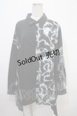 画像1: REFLEM / 切換えワイドシャツ/オーバーサイズシャツ F ブラック Y-25-04-15-047-PU-TS-SZ-ZY