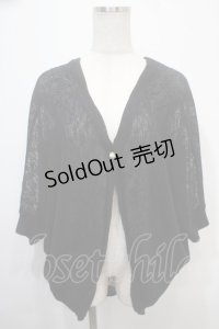 axes femme / 透かしドルマンカーデ M 黒 Y-25-04-15-050-AX-TO-SZ-ZY