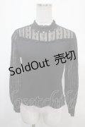 axes femme / 袖レース切替プルオーバー M 黒 Y-25-04-15-052-AX-TO-SZ-ZY