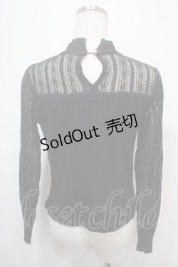画像2: axes femme / 袖レース切替プルオーバー M 黒 Y-25-04-15-052-AX-TO-SZ-ZY