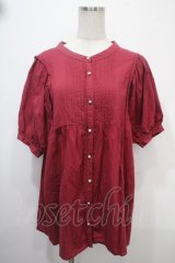 axes femme / ボリューム袖チュニック F ワイン Y-25-04-15-054-AX-OP-SZ-ZY