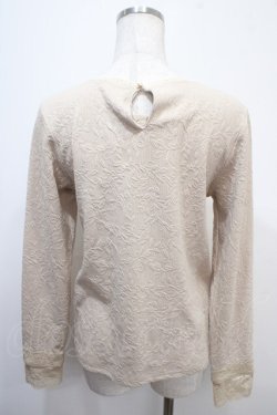 画像2: axes femme / モチーフレースジャガードカットプルオーバー M ベージュ Y-25-04-15-056-AX-TO-SZ-ZY