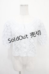 axes femme POETIQUE / フラワークロシェニットCD M サックス Y-25-04-15-059-AX-TO-SZ-ZY