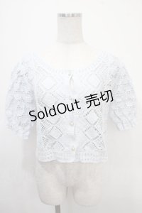 axes femme POETIQUE / フラワークロシェニットCD M サックス Y-25-04-15-059-AX-TO-SZ-ZY