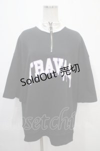 TRAVAS TOKYO / Logo half zip スウェット  黒 Y-25-04-15-062-PU-TO-SZ-ZY