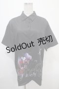 NieR Clothing / プリントシャツ  黒 Y-25-04-15-063-PU-BL-SZ-ZY