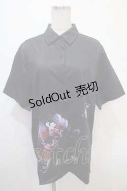 画像1: NieR Clothing / プリントシャツ  黒 Y-25-04-15-063-PU-BL-SZ-ZY