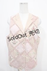 PINK HOUSE / フリル薔薇パッチワークベスト  ピンク Y-25-04-15-070-LO-TO-SZ-ZY