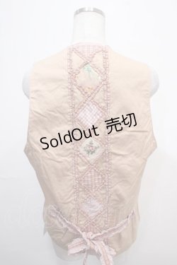 画像2: PINK HOUSE / フリル薔薇パッチワークベスト  ピンク Y-25-04-15-070-LO-TO-SZ-ZY