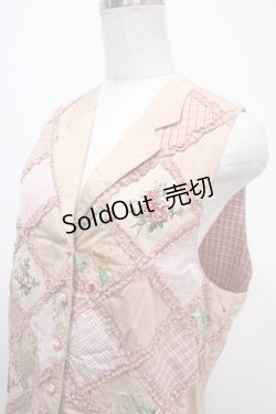 画像3: PINK HOUSE / フリル薔薇パッチワークベスト  ピンク Y-25-04-15-070-LO-TO-SZ-ZY