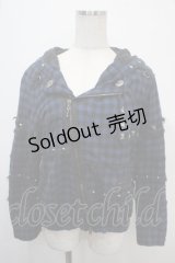 ALGONQUINS / ZIPデザインチェックジャケット  青 Y-25-04-15-073-AL-BL-SZ-ZY