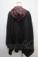 画像2: NieR Clothing / フード付き着物風袖ブロッキングシャツ【RED ROSE】  黒×赤 Y-25-04-15-089-PU-BL-SZ-ZY (2)