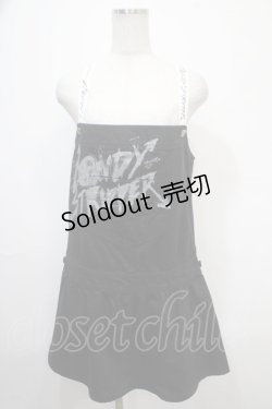 画像1: Candy Stripper / 英字プリントデニムワンピース 2 黒 Y-25-04-15-091-PU-OP-SZ-ZY