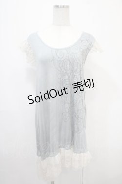 画像1: GRAMM / レース重ねノースリーブカットソー  サックス Y-25-04-15-093-HN-TO-SZ-ZY