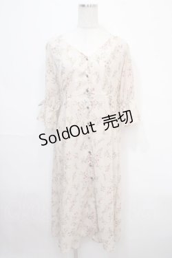 画像1: axes femme / 小花シフォンロングカーディガン M 生成り Y-25-04-15-105-AX-TO-SZ-ZI