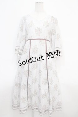 画像1: axes femme / ウォールオーナメント柄ワンピース M キナリ Y-25-04-15-106-AX-OP-SZ-ZY