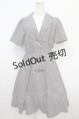 axes femme / ナポレオンモチーフワンピース M グレー Y-25-04-15-109-AX-OP-SZ-ZI