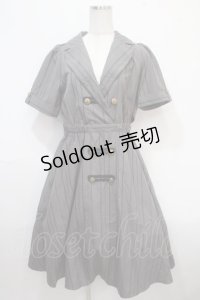 axes femme / ナポレオンモチーフワンピース M グレー Y-25-04-15-109-AX-OP-SZ-ZI