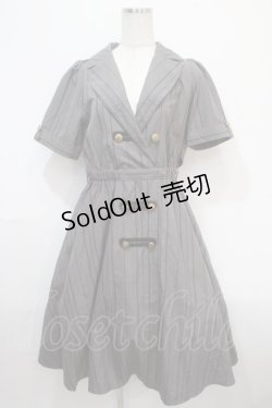 画像1: axes femme / ナポレオンモチーフワンピース M グレー Y-25-04-15-109-AX-OP-SZ-ZI