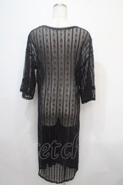 画像2: axes femme / ストライプ柄総レースガウン F 黒 Y-25-04-15-111-AX-TO-SZ-ZY