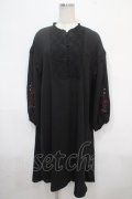axes femme / チャイナ釦ロングシャツワンピース M 黒 Y-25-04-15-112-AX-OP-SZ-ZI