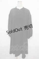 axes femme / チャイナ釦ロングシャツワンピース M 黒 Y-25-04-15-112-AX-OP-SZ-ZI