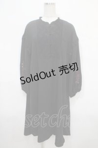 axes femme / チャイナ釦ロングシャツワンピース M 黒 Y-25-04-15-112-AX-OP-SZ-ZI