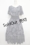axes femme / ぼかし柄配色ワンピース M 紺 Y-25-04-15-114-AX-OP-SZ-ZY