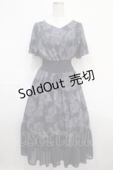 axes femme / ぼかし柄配色ワンピース M 紺 Y-25-04-15-114-AX-OP-SZ-ZY