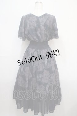 画像2: axes femme / ぼかし柄配色ワンピース M 紺 Y-25-04-15-114-AX-OP-SZ-ZY