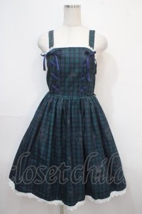 axes femme kawaii / おさんぽテリア柄ジャンスカ M グリーン Y-25-04-15-118-AX-OP-SZ-ZI