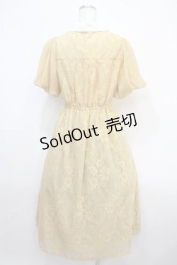 画像2: axes femme / バルーン袖レースワンピース  イエロー Y-25-04-15-120-AX-OP-SZ-ZI