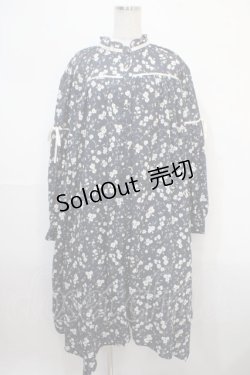 画像1: axes femme / 小花柄シャツワンピ  紺 Y-25-04-15-121-AX-OP-SZ-ZI