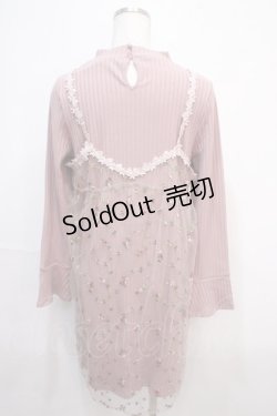 画像2: axes femme / チュール重ね着ニットワンピース  ピンク Y-25-04-15-122-AX-OP-SZ-ZY