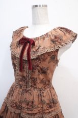 画像3: Victorian maiden / ローズフリルカラーワンピース  ブラウン Y-25-04-15-125-CL-OP-SZ-ZY (3)