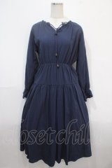 LEBECCA boutique / 湯煙を纏うワンピース F ネイビー Y-25-04-15-128-EL-OP-SZ-ZY