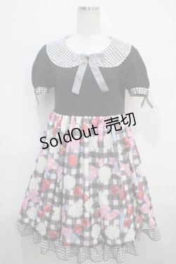 画像1: Angelic Pretty / Sweet Cherry Margaretカットワンピース  黒 Y-25-04-15-136-AP-OP-SZ-ZI