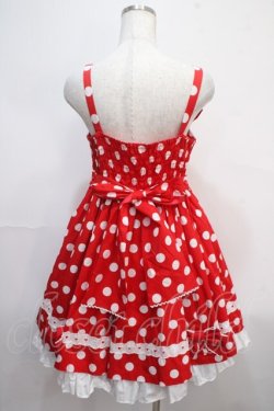 画像2: Angelic Pretty / ポルカドットジャンパースカート  赤 Y-25-04-15-138-AP-OP-SZ-ZS