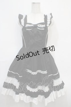 画像1: Angelic Pretty / Sweetフリルジャンパースカート  黒 Y-25-04-15-139-AP-OP-SZ-ZI