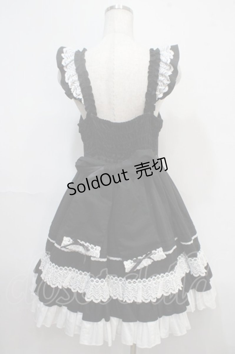 画像2: Angelic Pretty / Sweetフリルジャンパースカート  黒 Y-25-04-15-139-AP-OP-SZ-ZI (2)