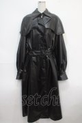 Melt the lady / レザーコート  黒 Y-25-04-15-154-PU-JA-SZ-C019